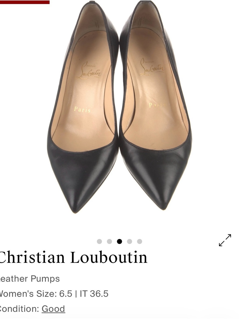 Christian Louboutin Black Leather Pointed-Toe Wedges